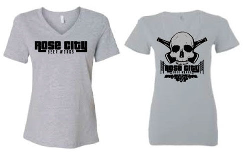 RCBW Skull Ladies V-Neck Tee